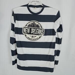 Classic Colors Men’s Sz. L New Orleans Long Sleeve Striped Shirt, ExtraSlim-Fit